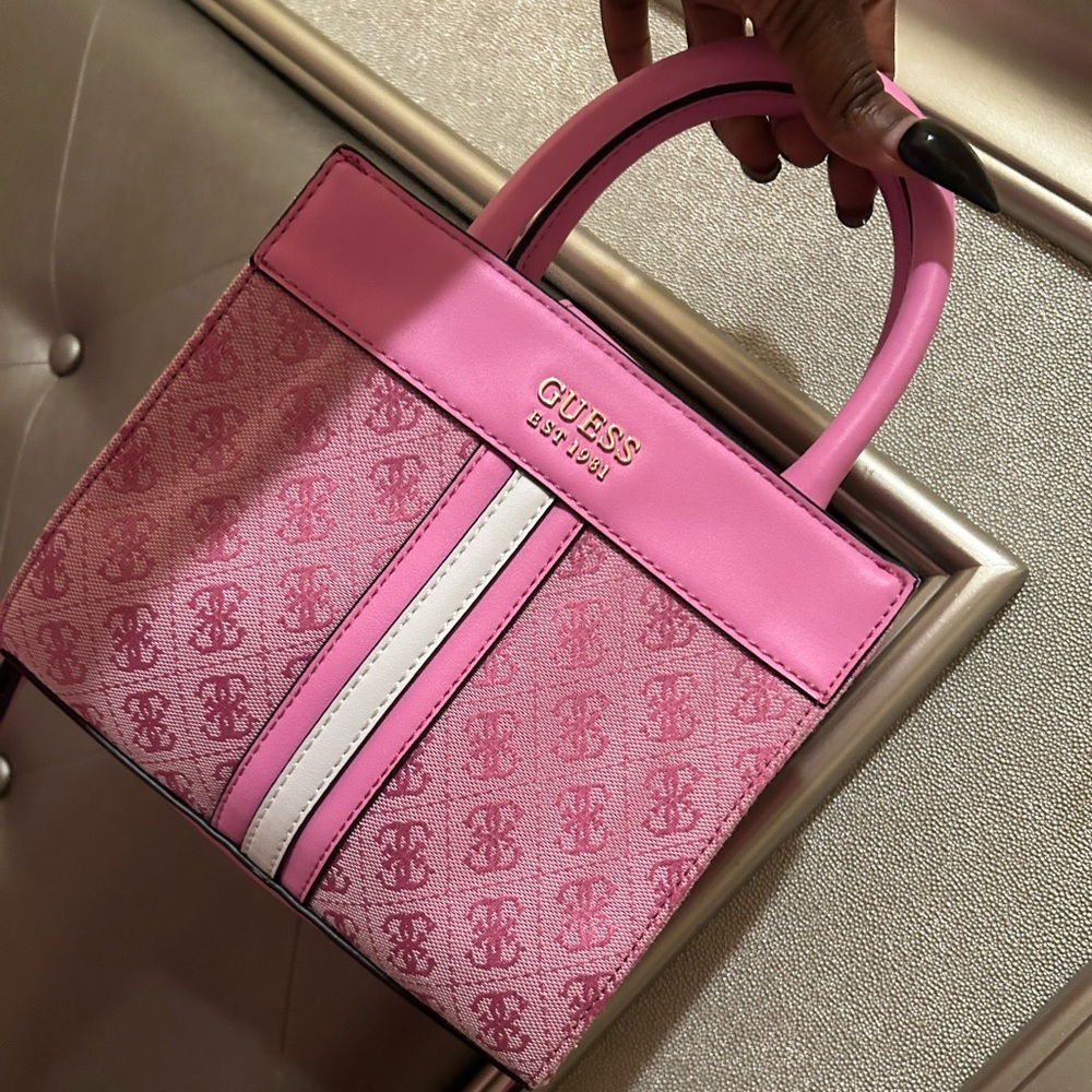Mini guess pink handbag